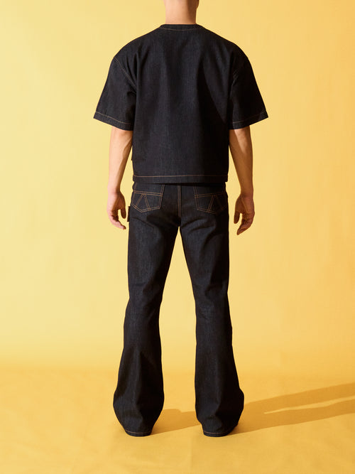OKIO DENIM CROPPED LUXURY TEE