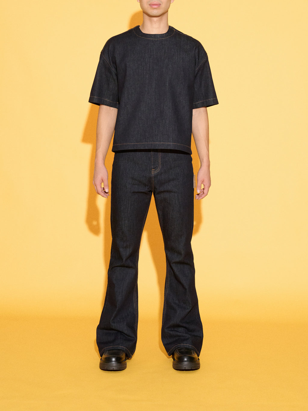 OKIO DENIM LUXURY CROPPED TEE