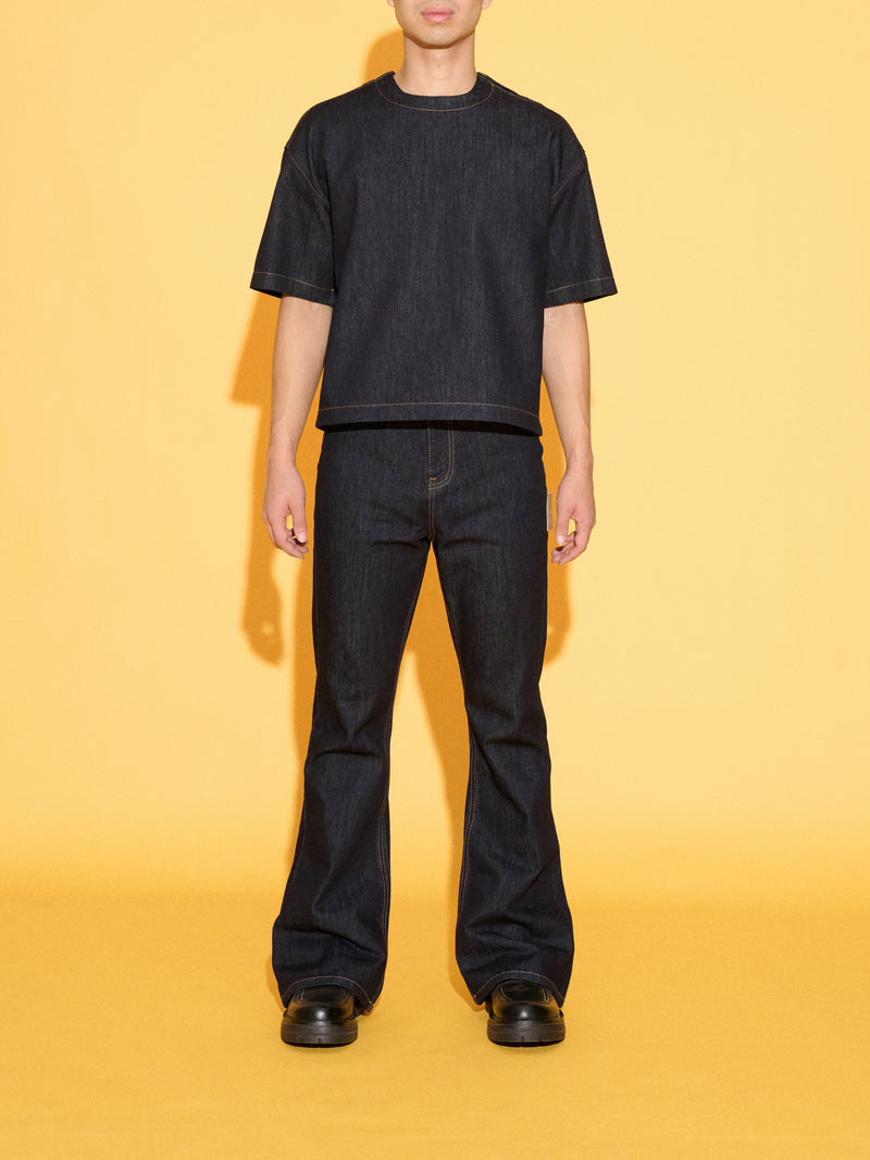 OKIO DENIM LUXURY CROPPED TEE