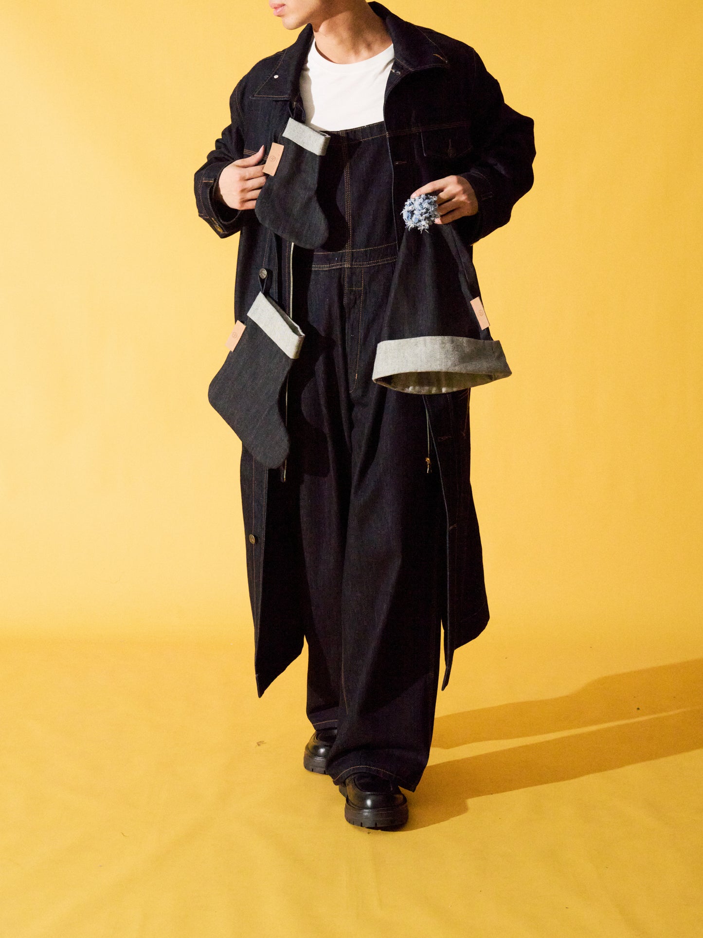 OKIO DENIM LUXURY LONG OVERCOAT CHRISTMAS EDITION