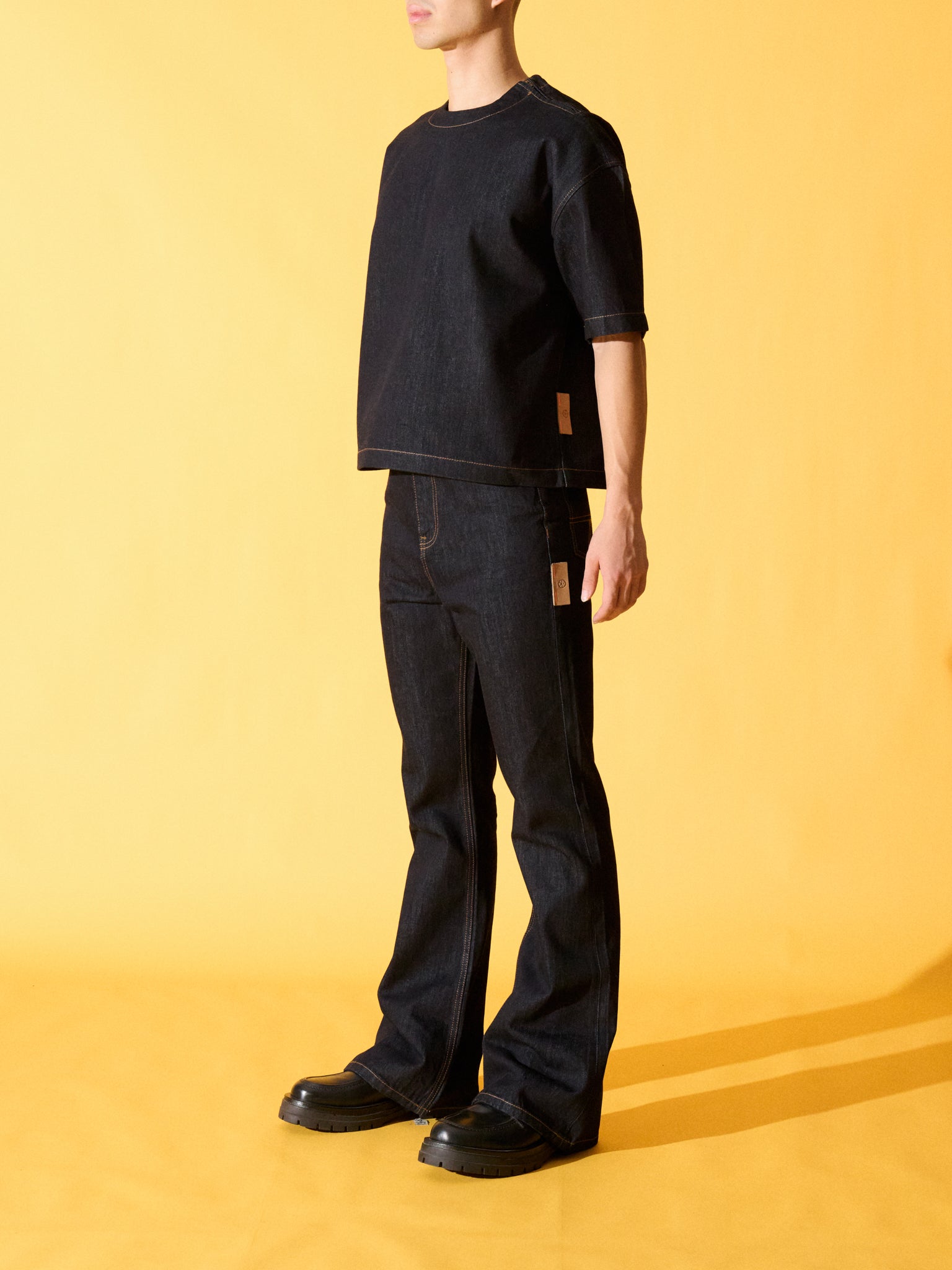 OKIO LUXURY DENIM CROPPED TEE