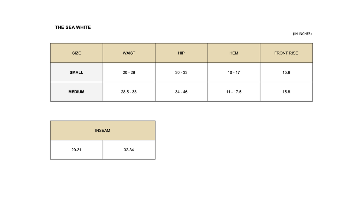 SIZE CHART