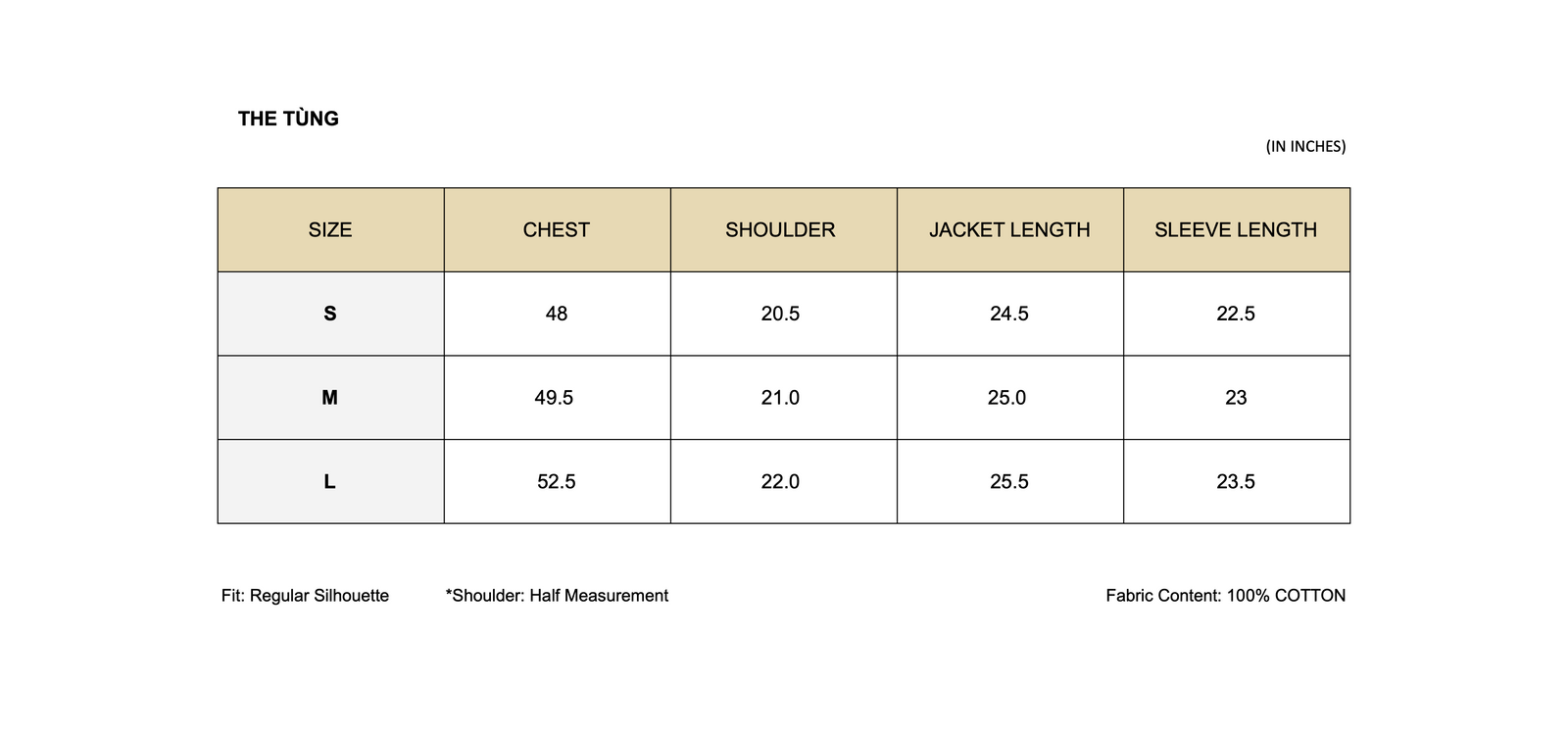 SIZE CHART